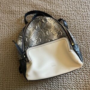Fossil Snakeskin and Cream Backpack Purse